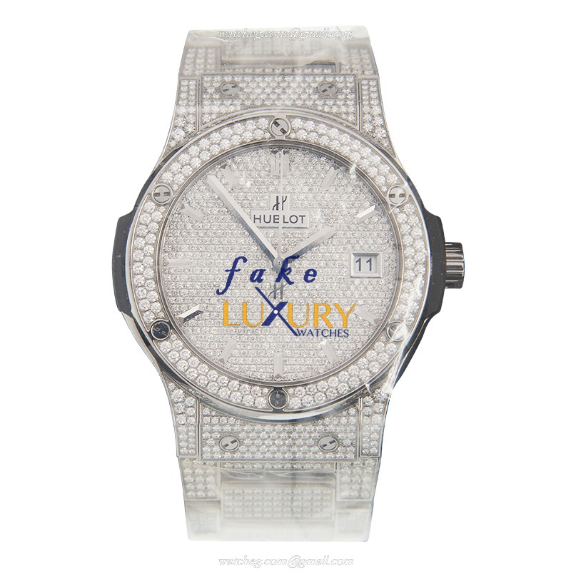 Hublot 511.NX.9010.NX.3704 Classic Fusion Auto Titanium Diamond Replica Watch 45mm Silver Dial - Image 2