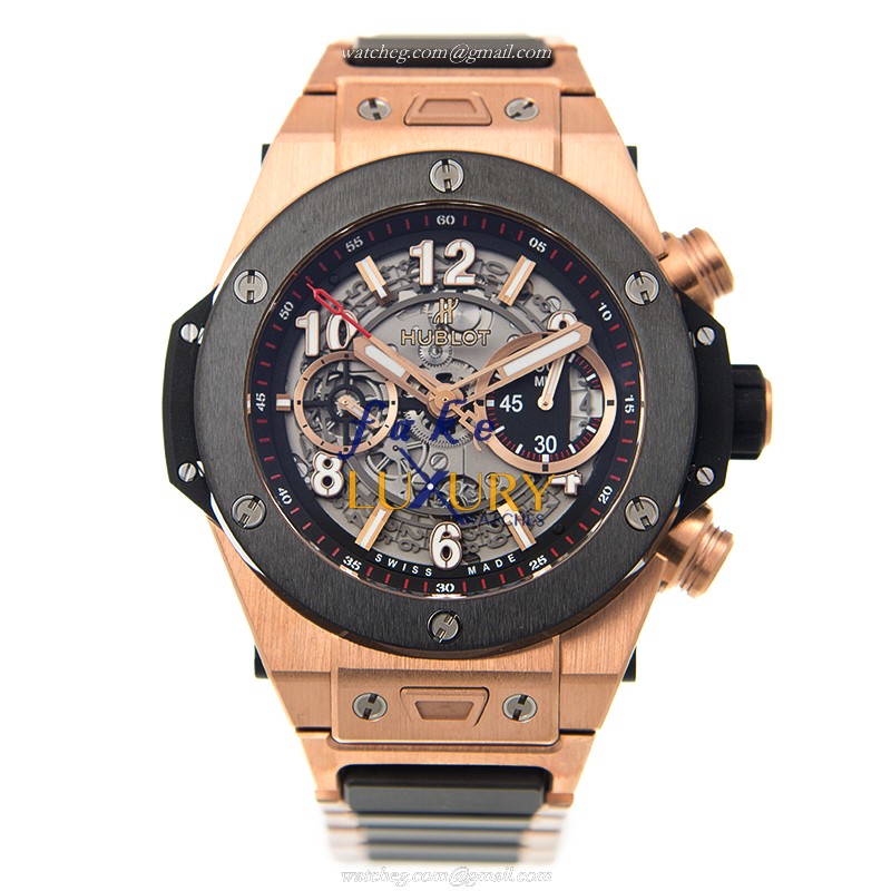 Hublot 411.OM.1180.OM | Automatic | Titanium Case | Dark Grey Dial | Gold 18kt Rose Gold Strap - Image 2