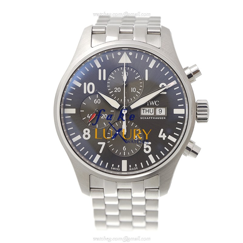 IWC IW377719 Pilots Automatic Replica Watch, Gray Dial, Steel Case Bracelet - Image 2