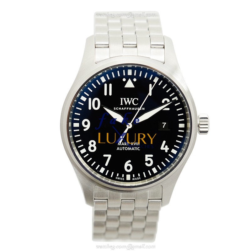 IWC IW327011 PILOTS Automatic Replica Watch, 40mm Steel Case, Black Dial, Sapphire Crystal - Image 2