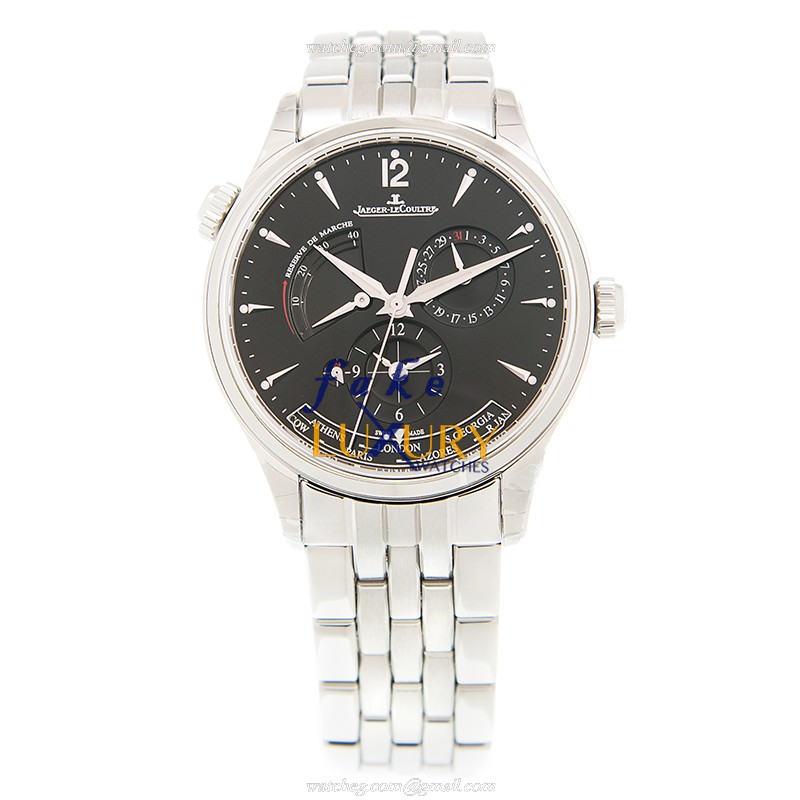 Jaeger-Lecoultre Q1428171 Replica Watch, Ultra Thin, Automatic, Stainless Steel, Black Dial, Silver - Image 2