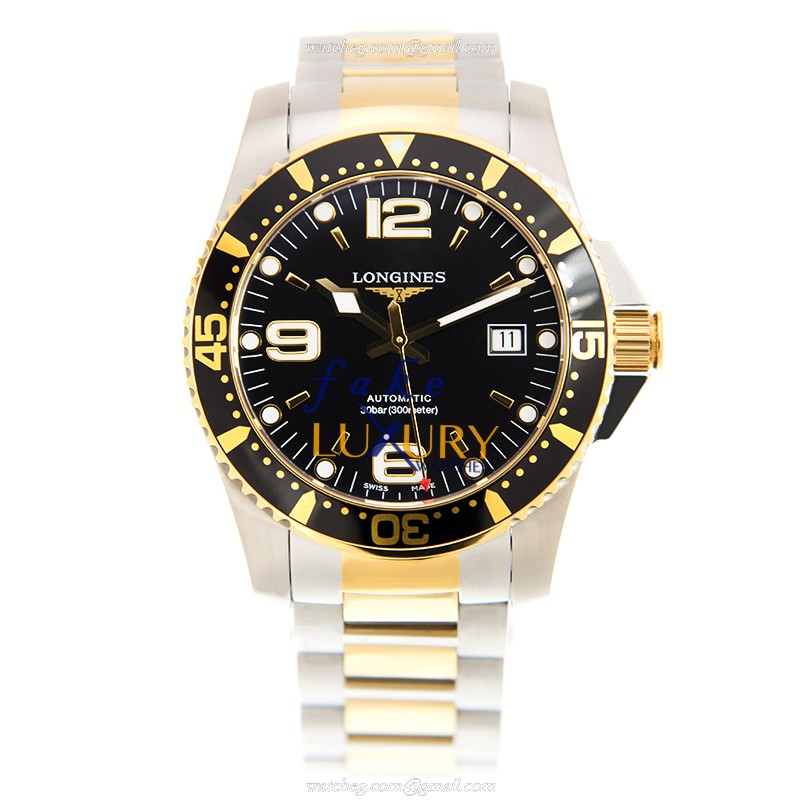 Longines L3.742.3.56.7 CONQUEST Automatic Replica Watch, Stainless Steel, Black Dial & Silver/Gold - Image 2