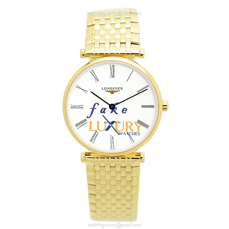 Longines La Grande L4.908.2.11.8 Replica Watch, Automatic, White Dial, Gold-Plated Steel Case - Image 2