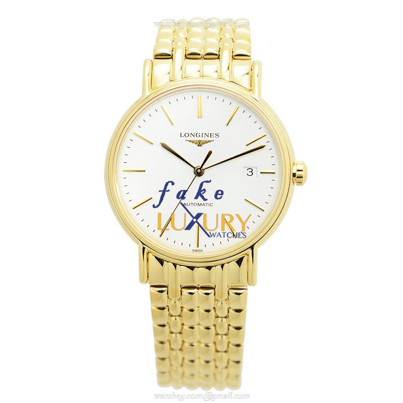 Longines L4.921.2.12.8 PRESENCE Automatic Gold-Plated Stainless Steel White Dial Replica Watch - Image 2