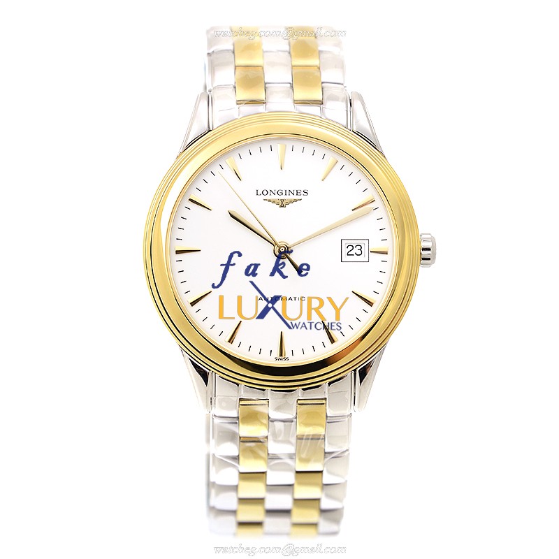 Longines L4.874.3.22.7 FLAGSHIP Replica Watch, Automatic Movement, White Dial, Gold-Plated Steel - Image 2