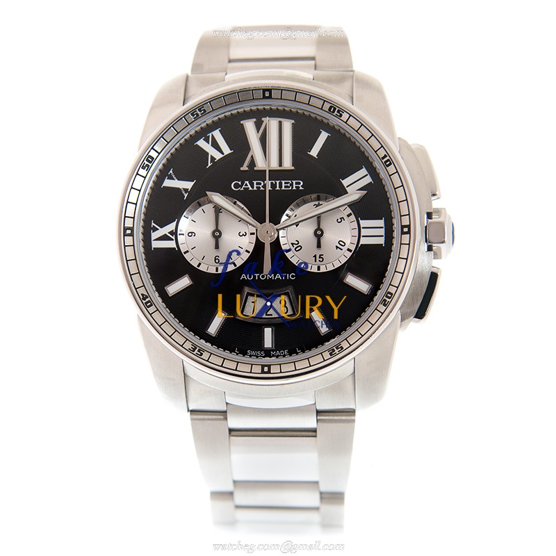 Cartier Calibre de Cartier W7100061 Automatic Stainless Steel Black Dial Replica Watch - Image 2