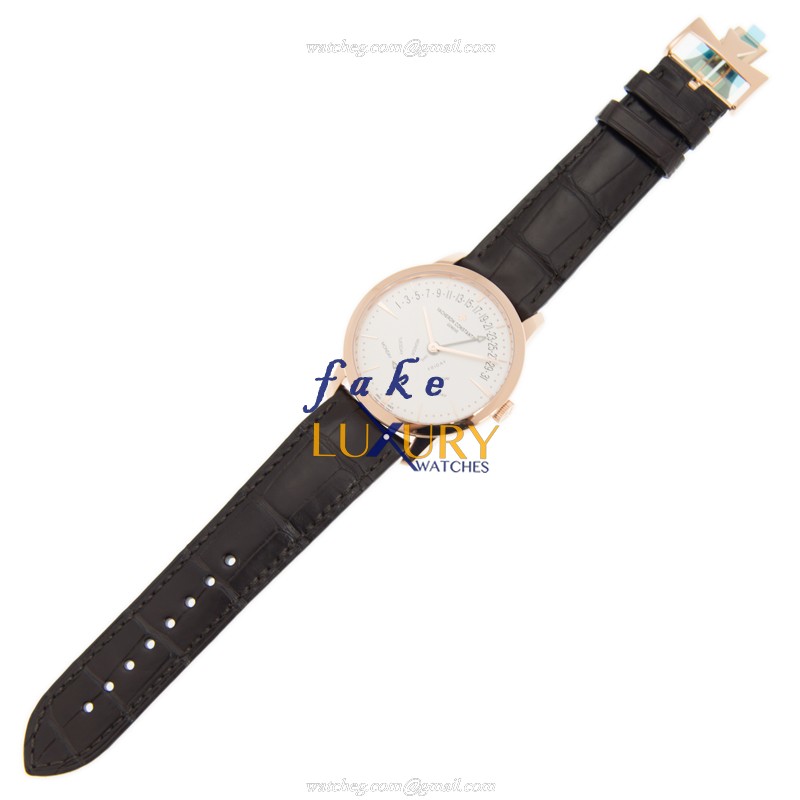 Vacheron Constantin 4000U/000R-B110 Replica Watch, White Dial, Rose Gold Case, Alligator Strap - Image 2