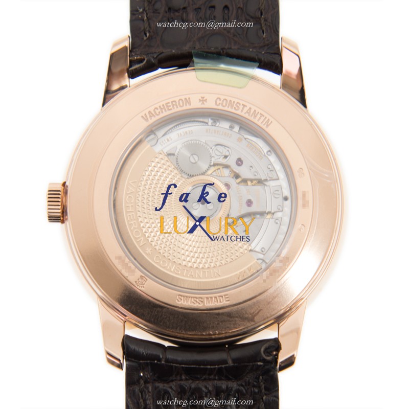 Vacheron Constantin 4000U/000R-B110 Replica Watch, White Dial, Rose Gold Case, Alligator Strap - Image 3