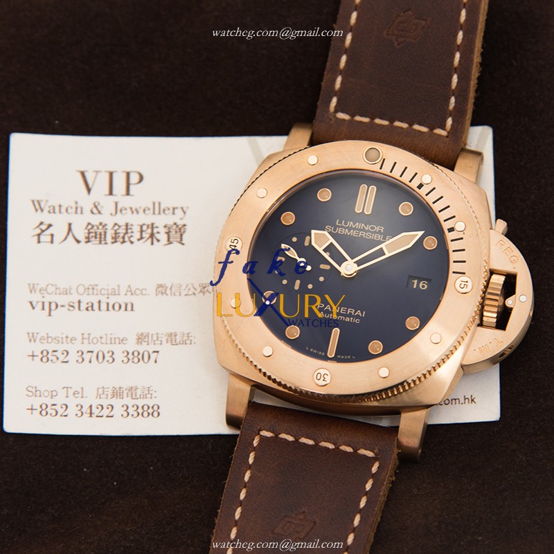 Panerai PAM00671 Luminor Automatic Blue Dial Bronze 47mm Replica Watch - Image 5