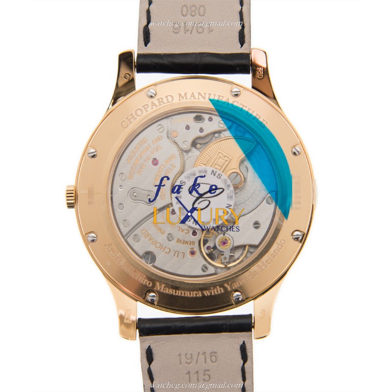Chopard 161902-5050 L.U.C Replica Watch With Automatic Movement, 18kt Rose Gold Case, Gold Dial - Image 3