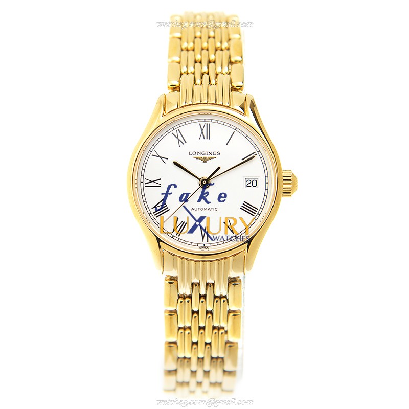 Longines L4.360.2.11.8 Replica Watch, Automatic, White Dial, Gold-Plated & Stainless Steel Case - Image 2