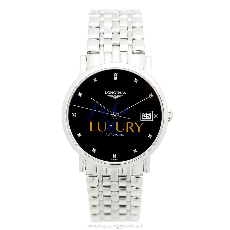 Longines L4.809.4.57.6 Replica Watch, Automatic, Stainless Steel, Black Dial, 34.5mm - Image 2