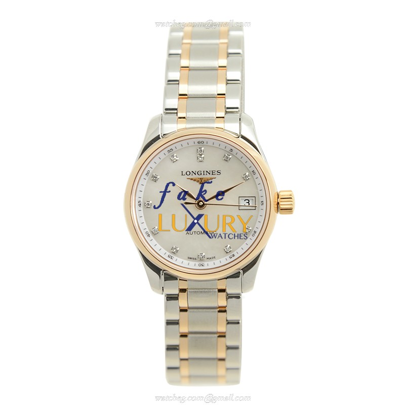 Longines L2.128.5.89.7 Master Replica Watch, Automatic Movement, White Mother of Pearl Dial, Rose - Image 2