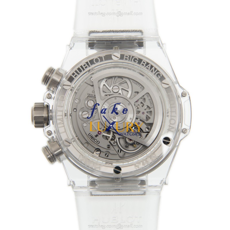 Hublot 411.JX.4803.RT.4099 Automatic 18kt White Gold Diamond Bezel Replica Watch 45mm Silver Dial - Image 3