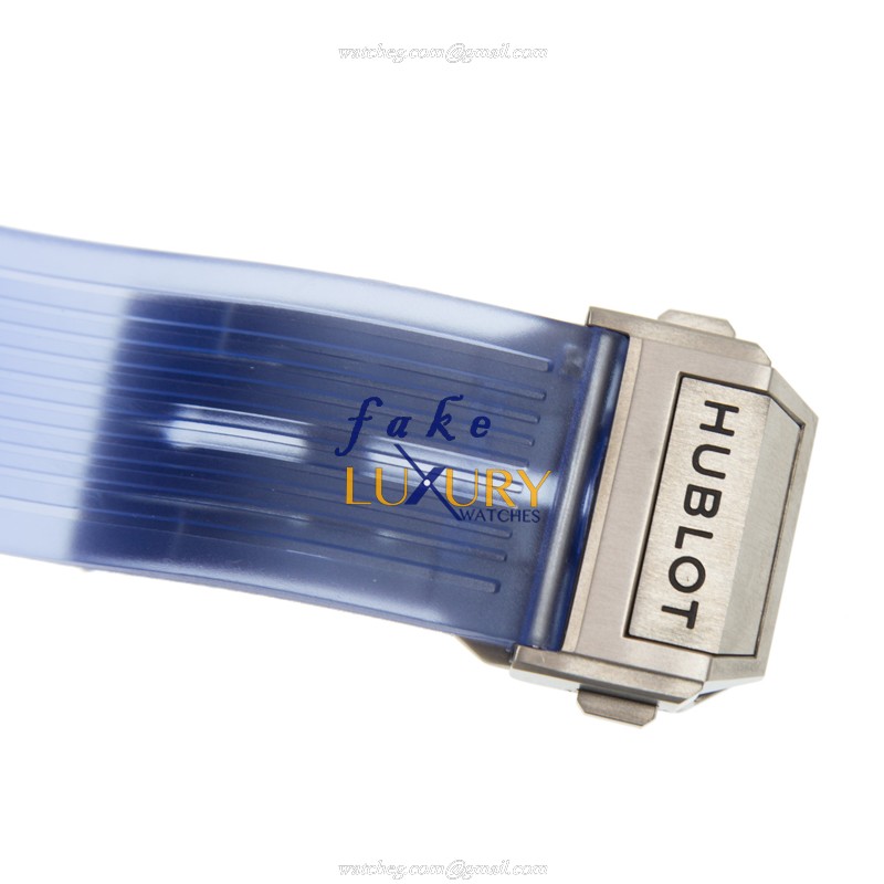 411.JL.4809.RT - Hublot Big Bang Replica Watch - Automatic Sapphire Silver Dial Blue Rubber - Image 4