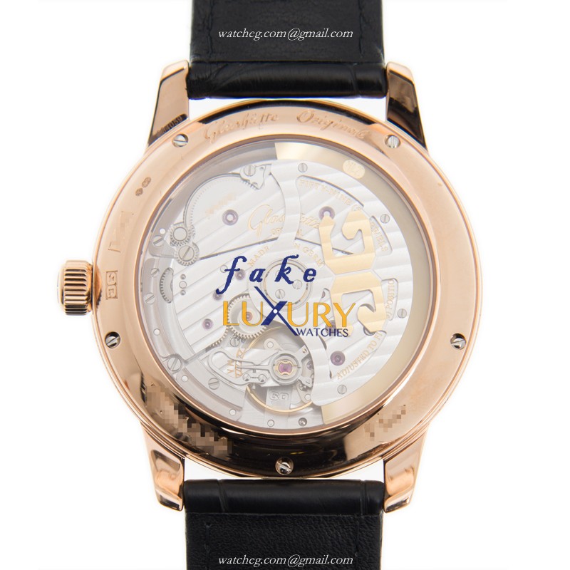 Glashutte 100-02-22-05-05 Senator Manual Winding Skeletonized Replica Watch, Silver Dial, 18kt Rose - Image 3