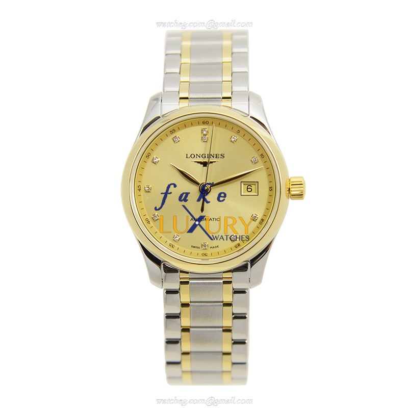 Longines L2.257.5.37.7 Master Automatic 18kt Gold & Steel - 29mm - Sapphire Crystal - Silver Strap - Image 2