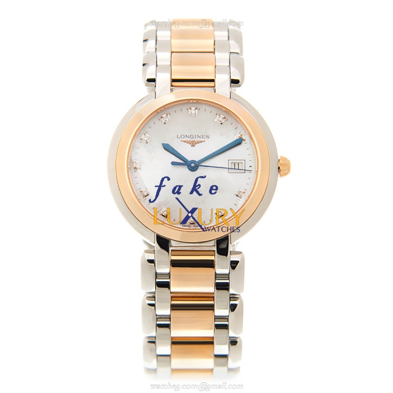 Longines L8.112.5.87.6 | Quartz | 18kt Rose Gold & Steel | Mother of Pearl Dial | Replica Watch - Image 2