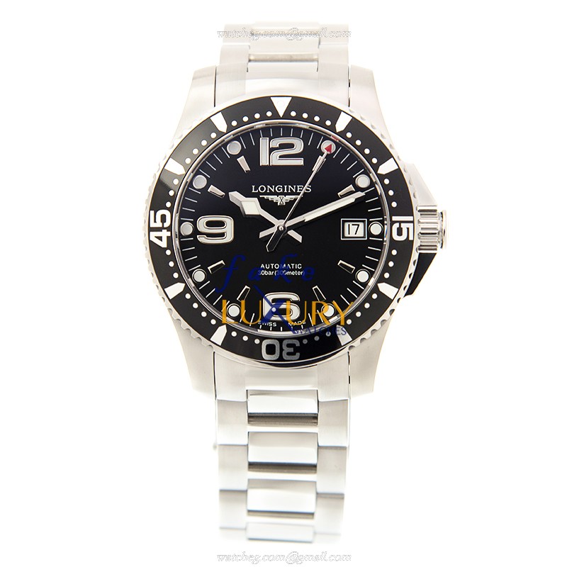 Longines L3.741.4.56.6 CONQUEST Automatic Stainless Steel Replica Watch, Auto Movement, Black Dial - Image 2