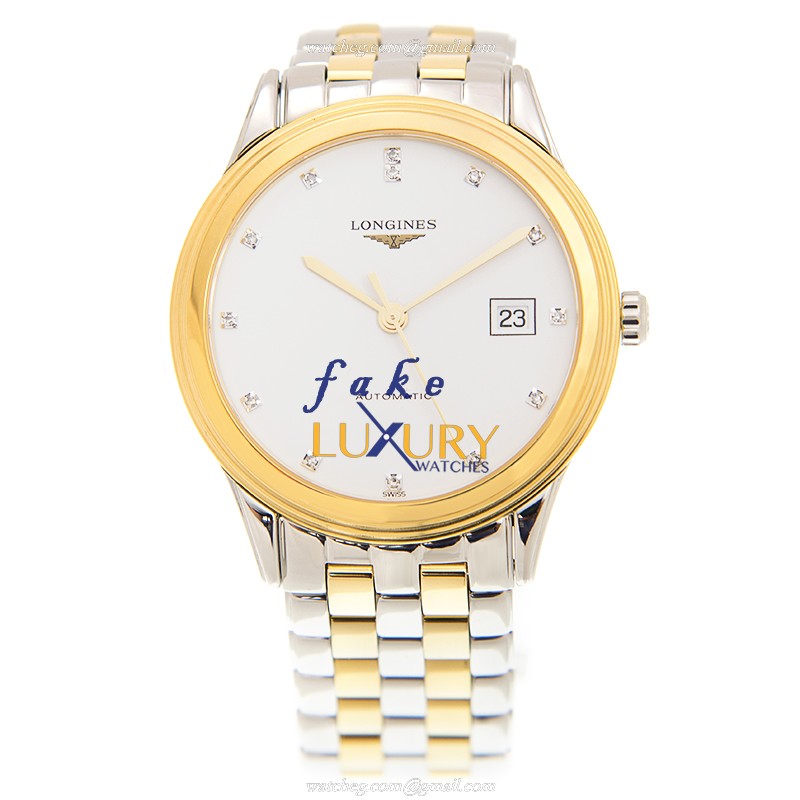 Longines FLAGSHIP L4.874.3.27.7 Automatic Gold-Plated Steel White Dial Replica Watch - Image 2