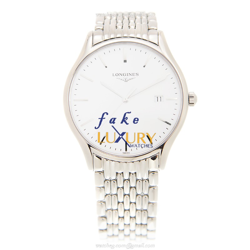 Longines L4.859.4.12.6 Lyre Replica Watch - Quartz - White Dial - Steel Bracelet - 38mm - Image 2
