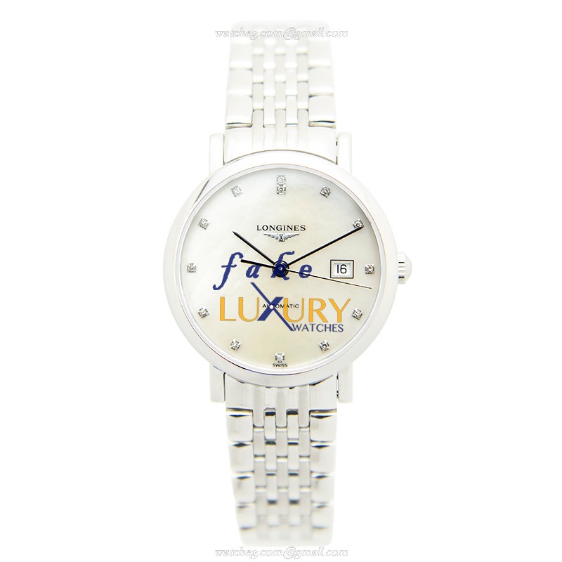 Longines L4.310.4.87.6 Replica Watch, Silver Mother of Pearl Dial, 29mm Steel Case, Automatic - Image 2