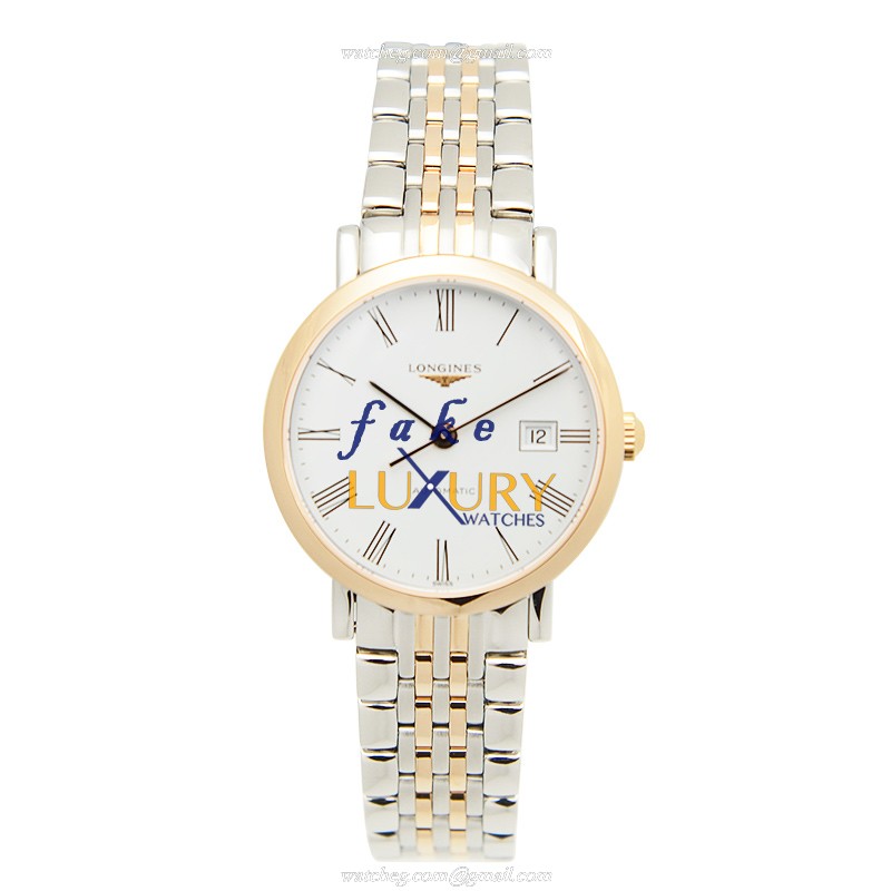Longines L4.310.5.11.7 Replica Watch, Automatic Movement, 18kt Rose Gold & Steel Case, White Dial - Image 2