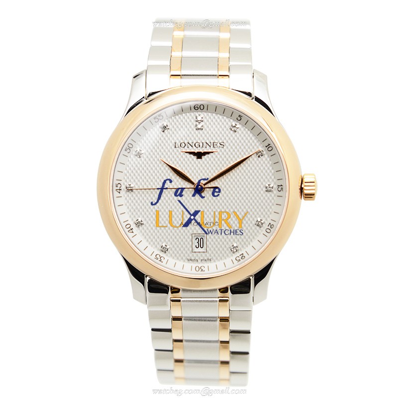 Longines L2.628.5.97.7 Replica Watch, Automatic, 18kt Rose Gold & Steel Case, Silver Dial - Image 2