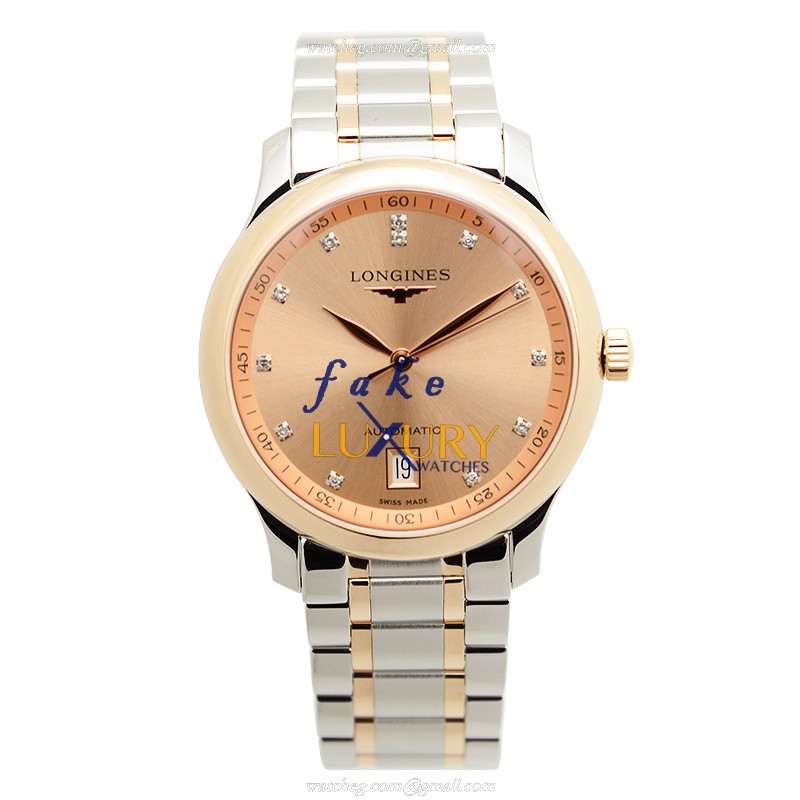 Longines L2.628.5.99.7 Master Replica Watch Automatic 38.5mm 18kt Rose Gold Steel Pink Dial Silver - Image 2