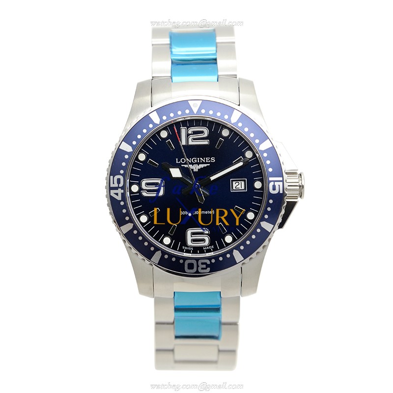 Longines Conquest Replica Watch L3.640.4.96.6 Quartz Movement Blue Dial Stainless Steel Bracelet - Image 2
