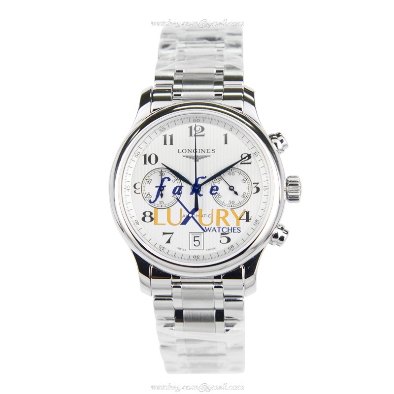 Longines L2.669.4.78.6 MASTER Automatic Stainless Steel Replica Watch - Silver Dial & Strap - Image 2