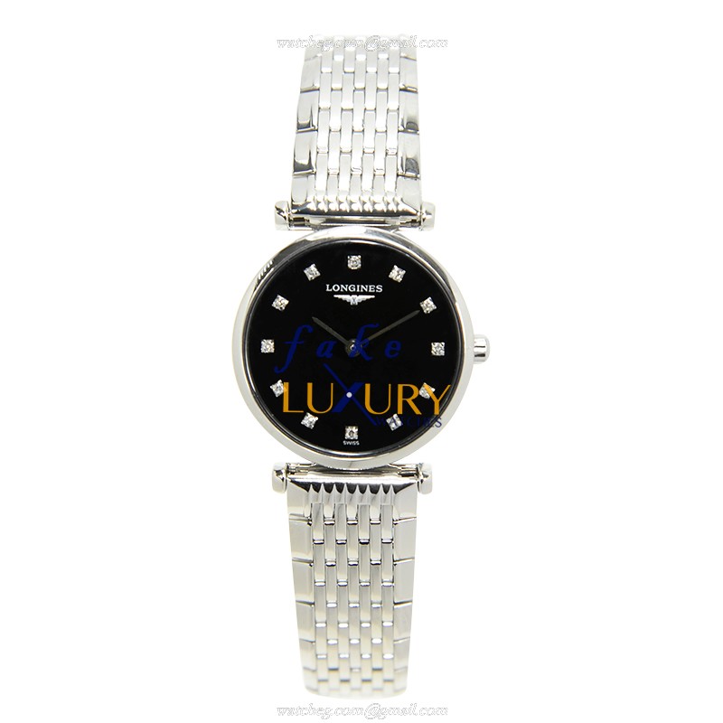 Longines L4.209.4.58.6 La Grande Replica Watch, Quartz, 24mm, Black Dial, Steel Bracelet - Image 2