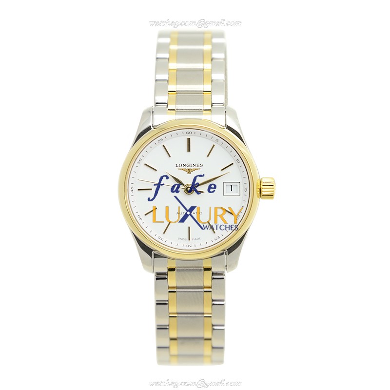 Longines L2.128.5.12.7 MASTER Automatic 18kt Gold Steel White Dial Replica Watch - Image 2
