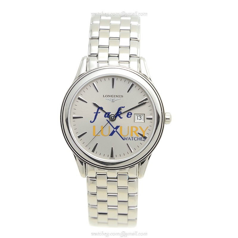 Longines FLAGSHIP L4.716.4.72.6 Quartz Stainless Steel Silver Dial 36mm Replica Watch - Image 2