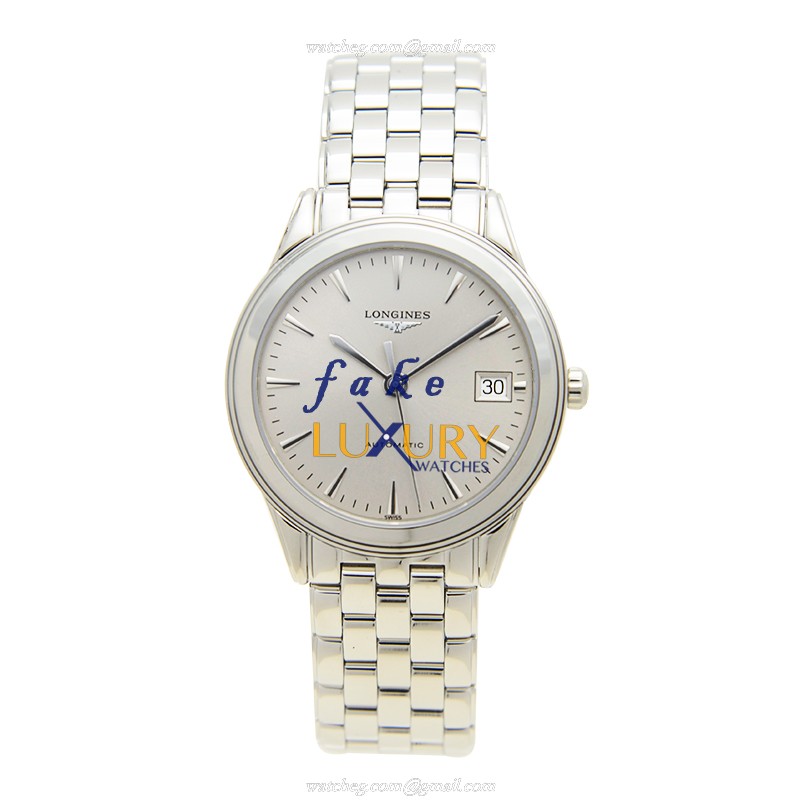 Longines FLAGSHIP Replica Watch L4.774.4.72.6 With Automatic Movement Silver Dial - Image 2