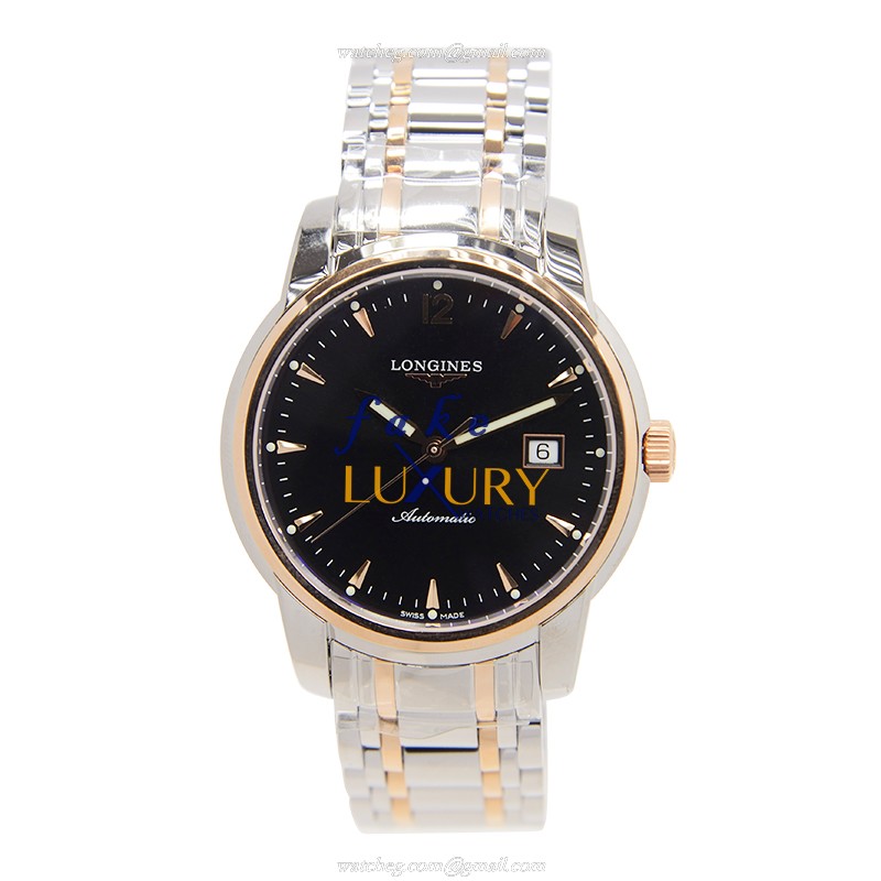 Longines L2.766.5.52.7 Replica Watch, Automatic, 18kt Rose Gold & Steel Case, Black Dial - Image 2