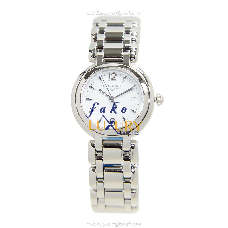 Longines L8.110.4.16.6 Prima Luna Replica Watch, Quartz, White Dial, 26.5mm Steel Case - Image 2