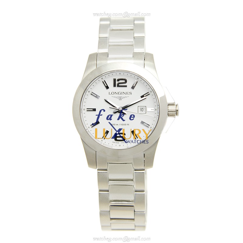Longines L3.277.4.16.6 Replica Watch, Quartz Movement, Stainless Steel Case, White Dial, Silver - Image 2