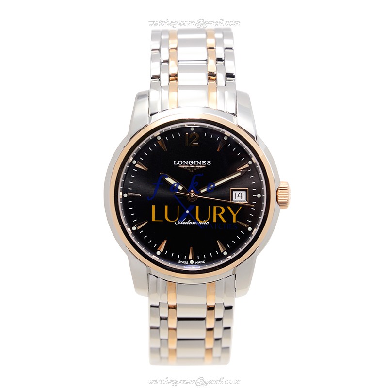 Longines SAINT IMIER L2.763.5.52.7 | 18kt Rose Gold & Steel | Automatic | Black Dial | Replica Watch - Image 2