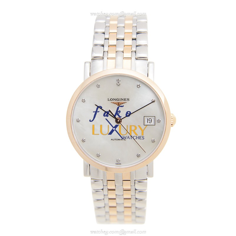 Longines L4.809.5.87.7 Elegant Replica Watch, Automatic Movement, White Mother of Pearl Dial - Image 2