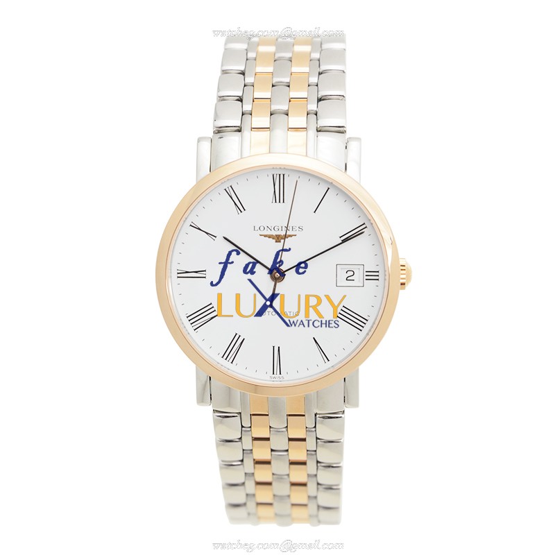 Longines ELEGANT L4.809.5.11.7 - Replica Watch - Automatic - 18kt Rose Gold & Steel Case - White - Image 2