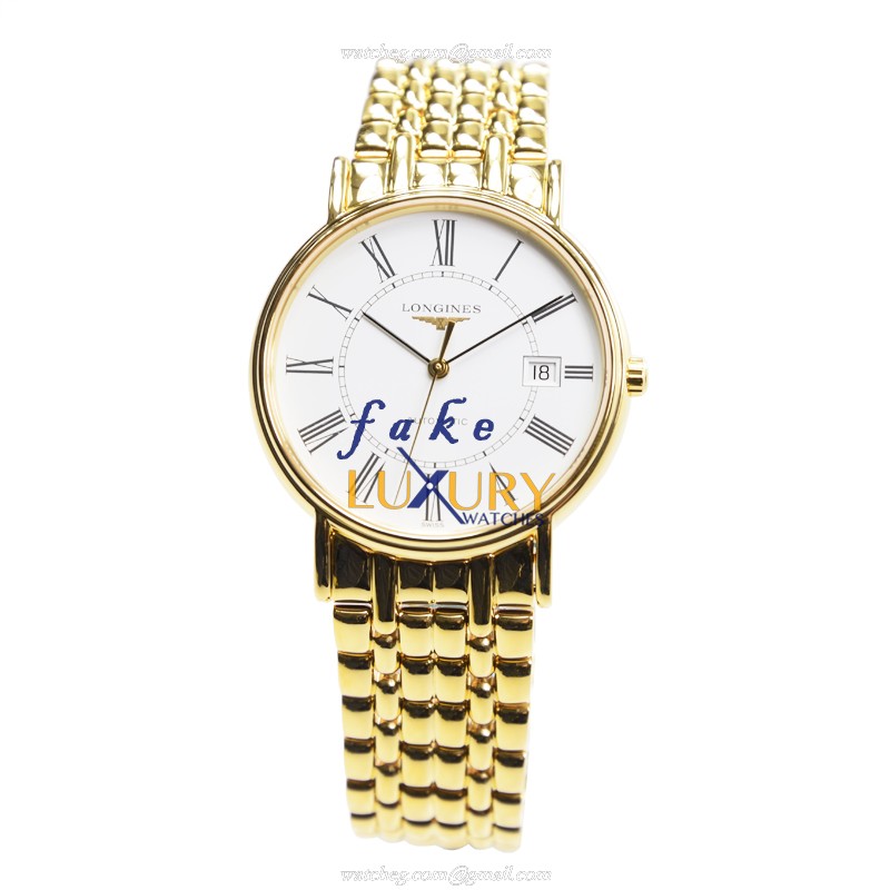 Longines L4.921.2.11.8 Replica Watch, White Dial, PVD Gold Case, Automatic Movement - Image 2