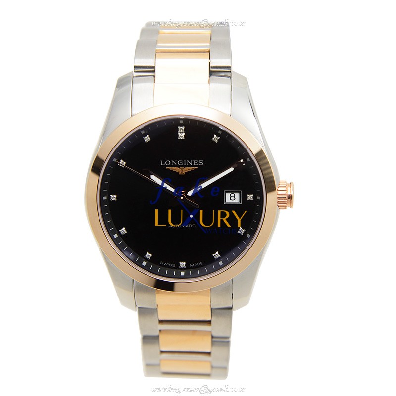 Longines L2.785.5.58.7 Swiss Automatic 18kt Rose Gold & Steel Replica Watch 40mm - Image 2