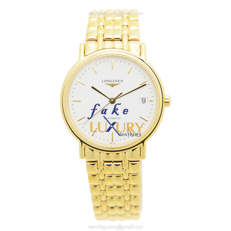 Longines L4.821.2.18.8 Replica Watch, PVD Gold Case, Automatic Movement, White Dial - Image 2