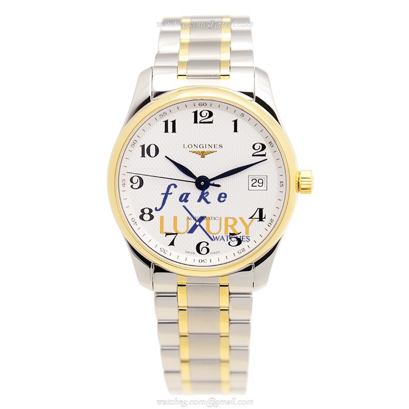 Longines Master L2.518.5.78.7 Automatic 18kt Gold Steel Silvery Dial Replica Watch - Image 2