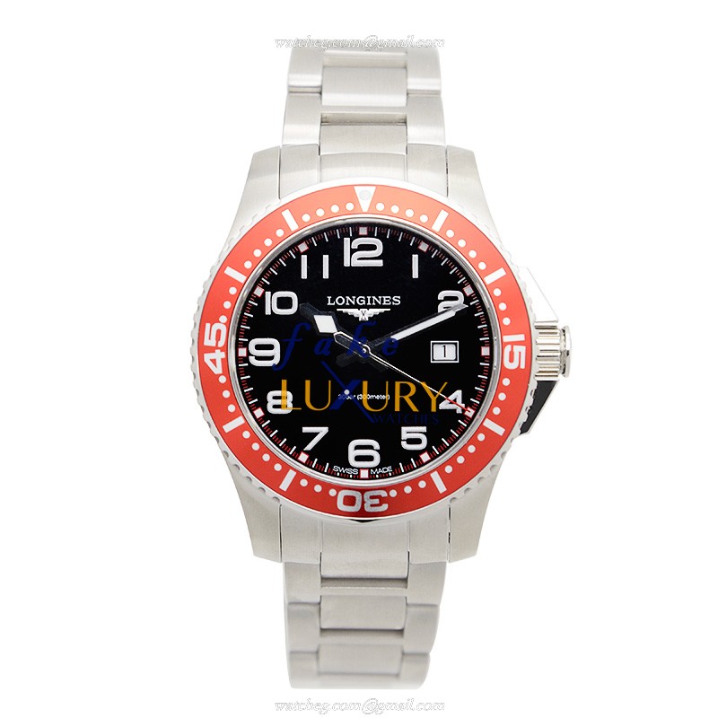 Longines L3.688.4.59.6 Replica Watch, Black Dial, Silver Steel Bracelet, Quartz Movement - Image 2