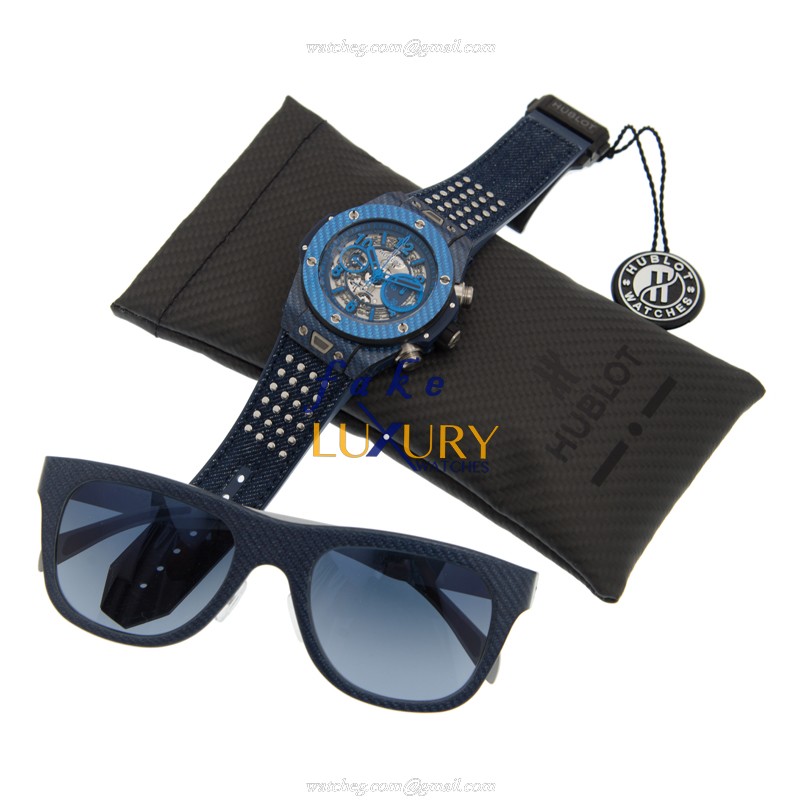 Hublot 411.YL.5190.NR.ITI15 Automatic Carbon Fiber Replica Watch, Blue Dial, Folding Clasp - Image 2