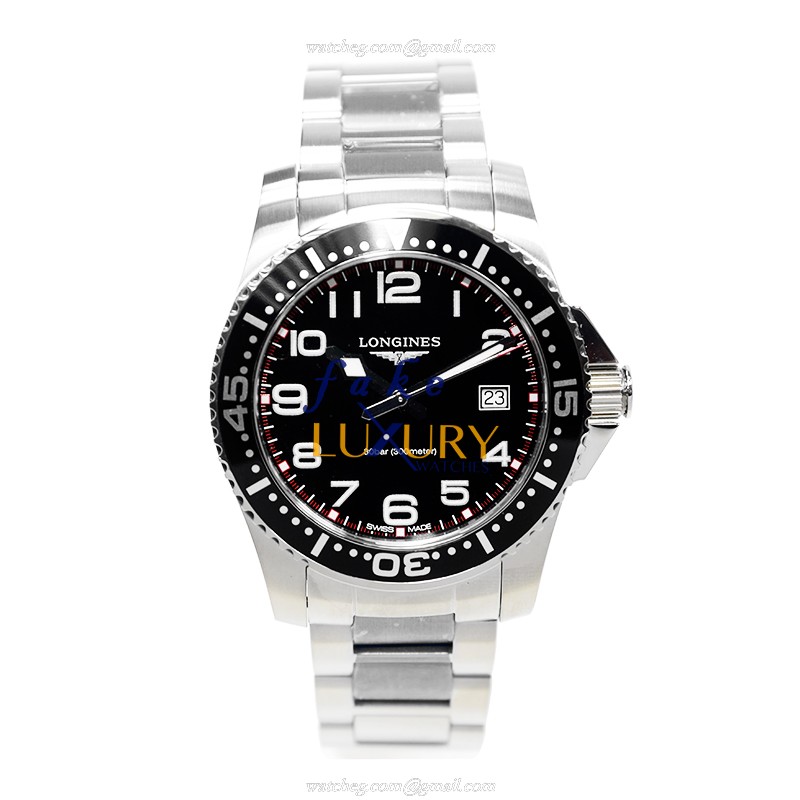Longines L3.689.4.53.6 Conquest Replica Watch, Black Dial, Steel Bracelet, Quartz Movement - Image 2