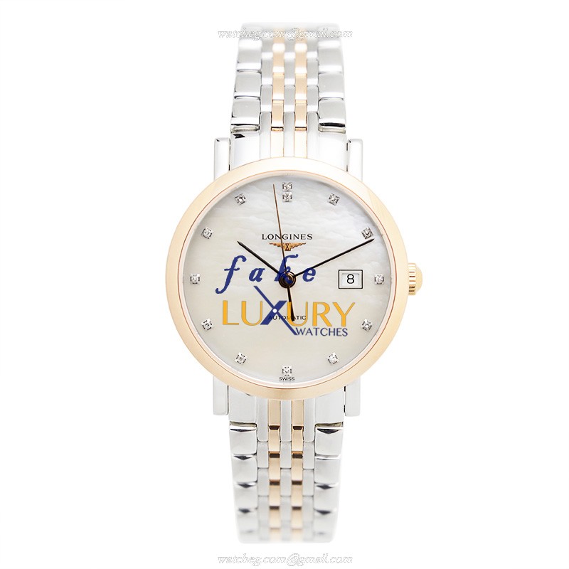 Longines L4.310.5.87.7 ELEGANT Auto 18kt Rose Gold & Steel Replica Watch - Image 2