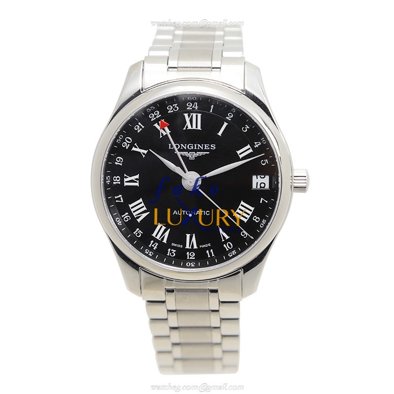Longines L2.718.4.50.6 MASTER Automatic Black Dial Silver Steel Replica Watch - Image 2